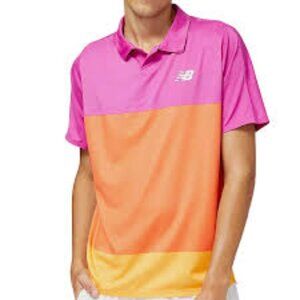 New Balance Tournament Men's Tennis Polo - Purple / Orange Size S